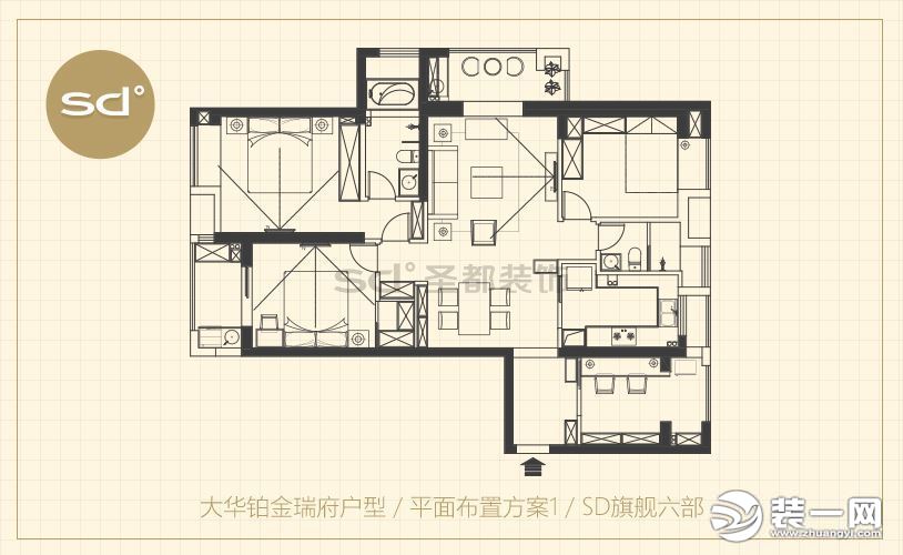 大华铂金瑞府150.99平四居室户型解析 武汉圣都装饰!