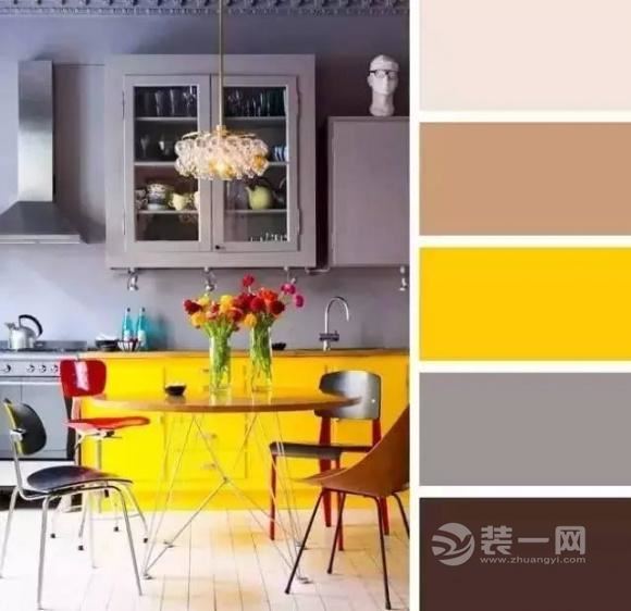 黄色系厨房装修设计图