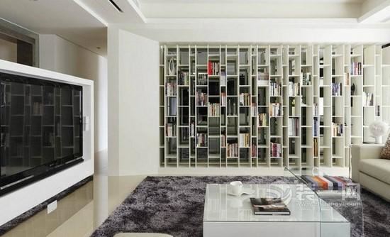 现代风格客厅书架装饰效果图